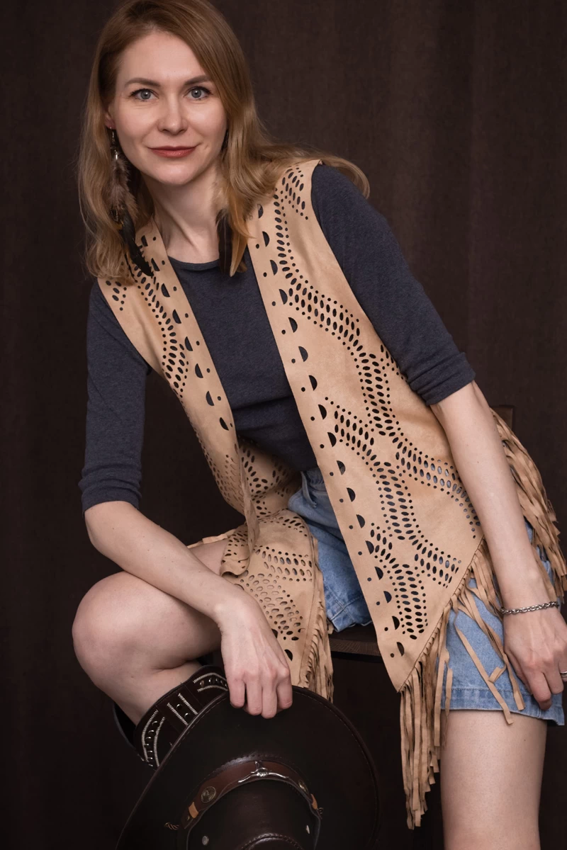 перфорированный жилет бохо